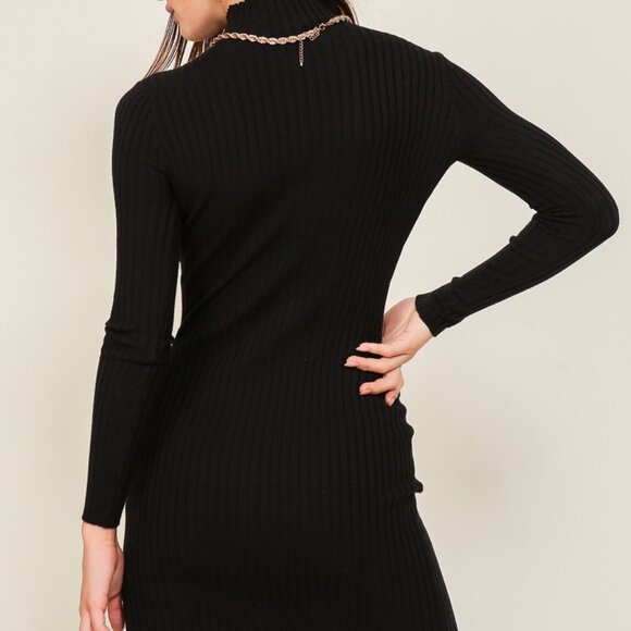Funnel Neck Sweater Dress - Picture 3 of 3